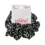 Hair Scrunchie Ruffle - Black Animal Print