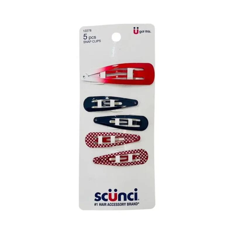 Scunci Hair Snap Clips - 5pcs