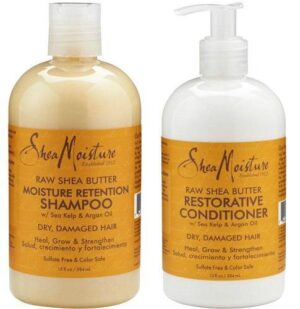 Shea Moisture Hair Care Raw Shea Butter Restorative Shampoo and Conditioner Bundle 13oz