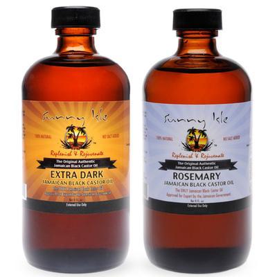 Sunny Isle Skin Care Extra Dark & Rosemary Jamaican Black Castor Oil Bundle - 80z