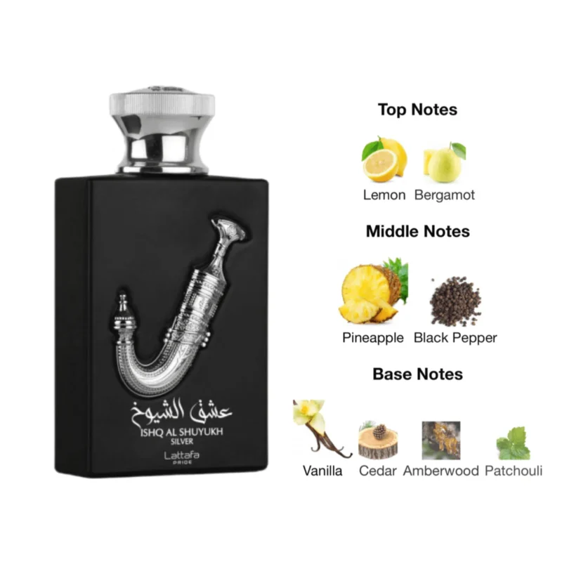 Lattafa Ishq Shuyukh Silver Notes